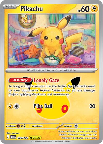 30C: Pikachu - 028/128 (Holofoil)