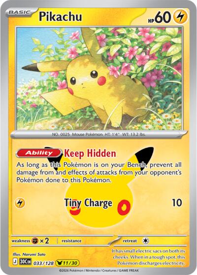 30C: Pikachu - 033/128 (Holofoil)