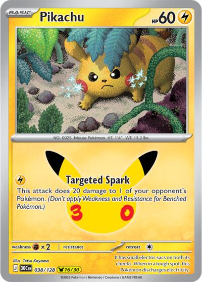30C: Pikachu - 038/128 (Holofoil)