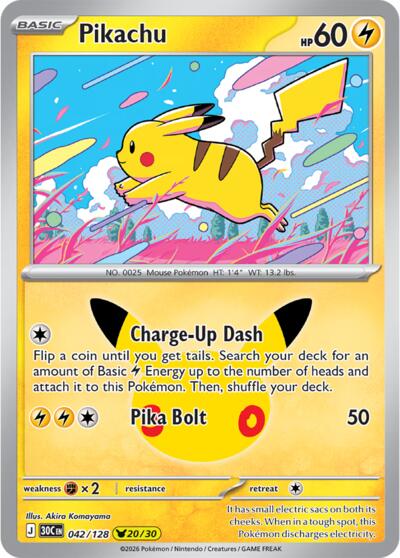 30C: Pikachu - 042/128 (Holofoil)
