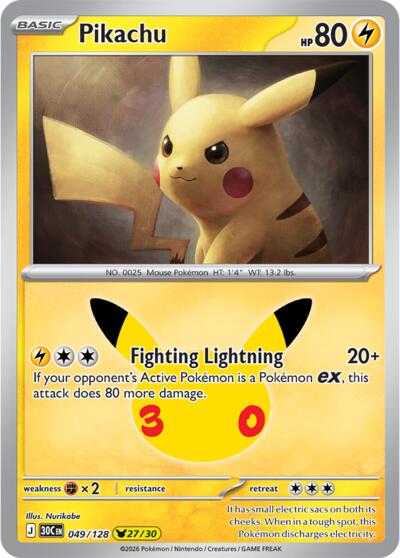 30C: Pikachu - 049/128 (Holofoil)