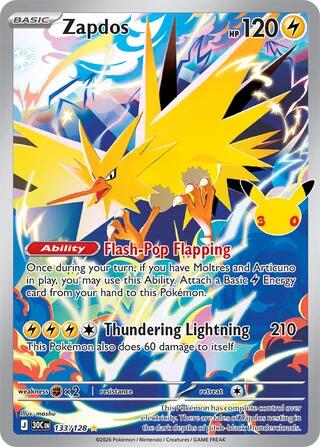 30C: Zapdos - 133/128 (Holofoil)