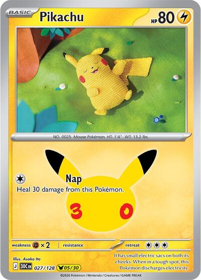 30C: Pikachu - 027/128 (Holofoil)