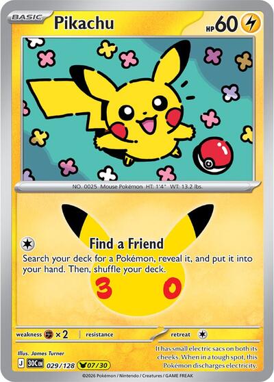 30C: Pikachu - 029/128 (Holofoil)