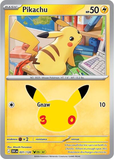 30C: Pikachu - 031/128 (Holofoil)