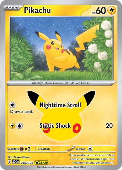 30C: Pikachu - 045/128 (Holofoil)