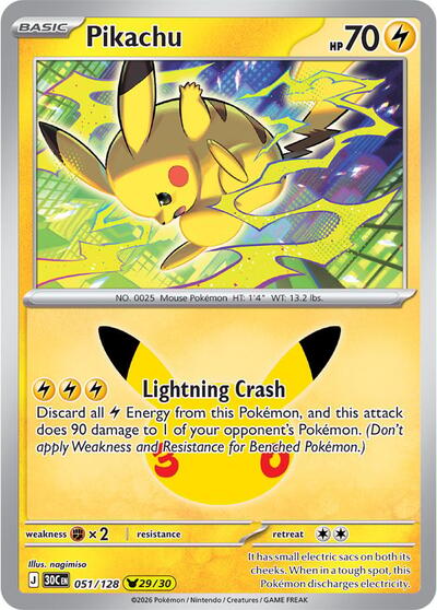 30C: Pikachu - 051/128 (Holofoil)