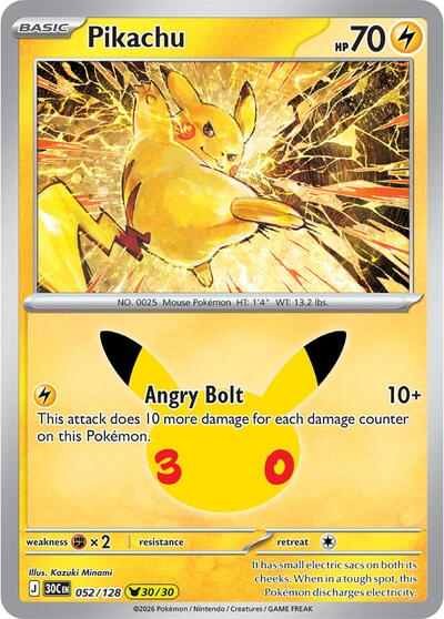 30C: Pikachu - 052/128 (Holofoil)