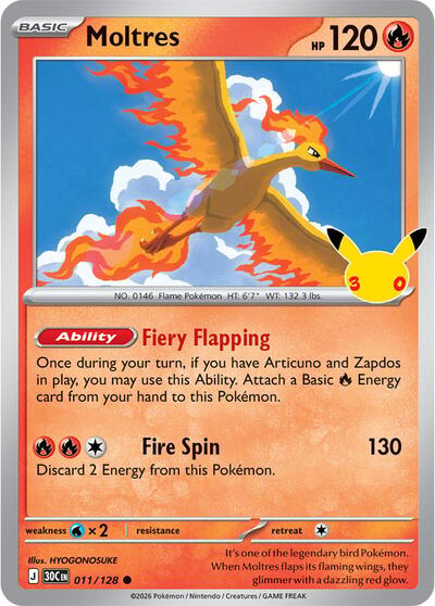 30C: Moltres - 011/128 (Holofoil)