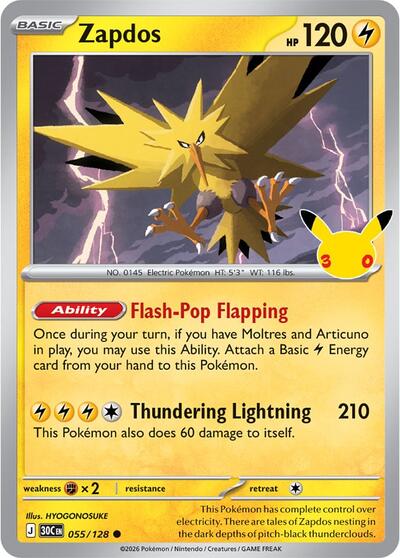 30C: Zapdos - 055/128 (Holofoil)