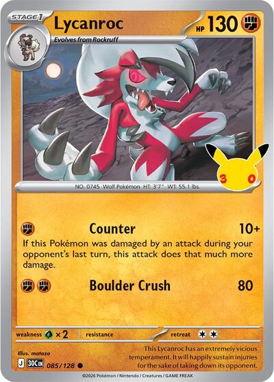 30C: Lycanroc - 085/128 (Holofoil)