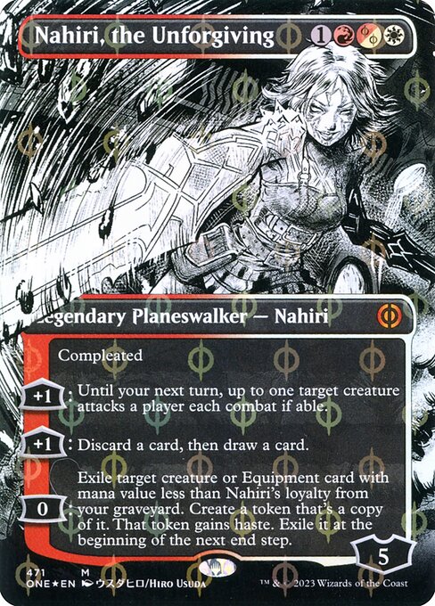 ONE: Nahiri, the Unforgiving (Borderless) (Step-and-Compleat Foil)