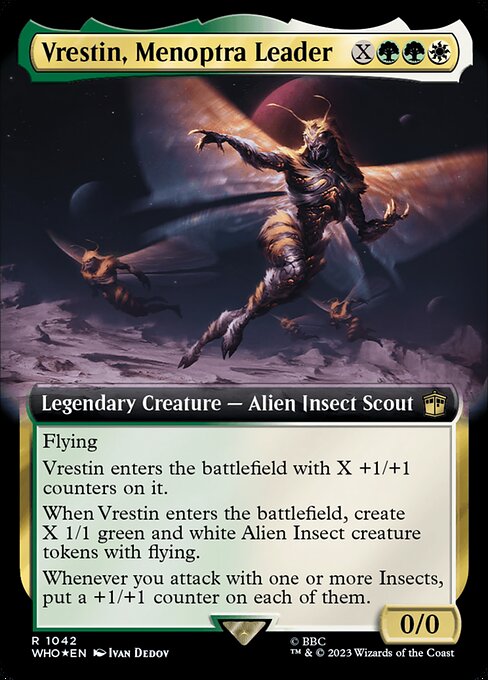 WHO: Vrestin, Menoptra Leader (Extended Art) (Surge Foil)