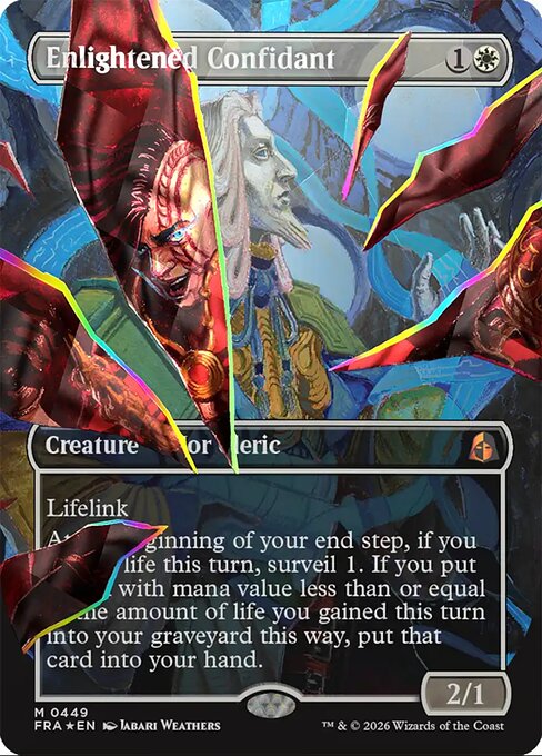 FRA: Enlightened Confidant (Borderless) (Facet Foil) (0449)