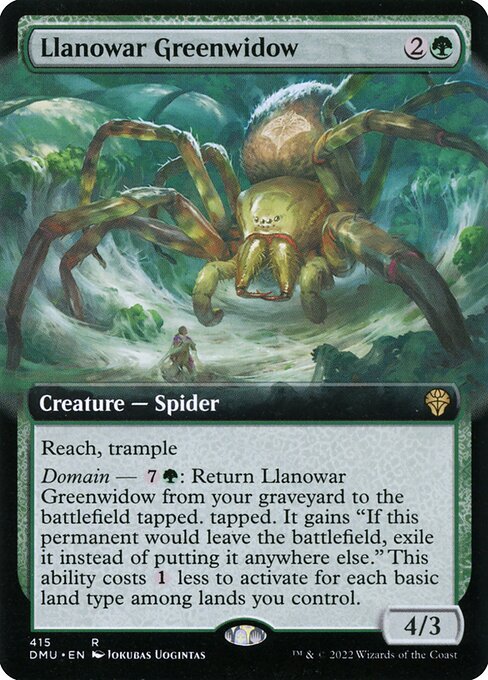DMU: Llanowar Greenwidow (Extended Art) (Foil)
