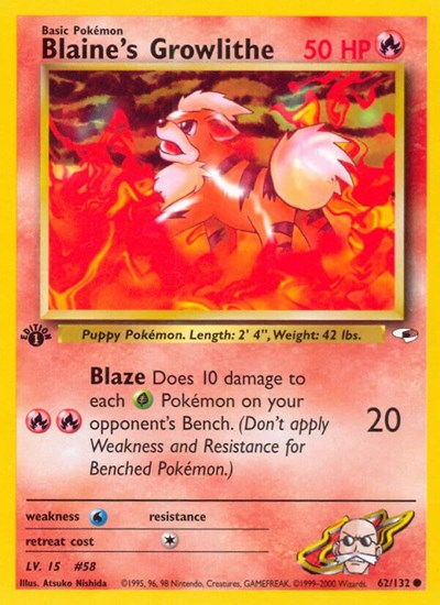 G1: Blaine's Growlithe (62) (1st Edition)