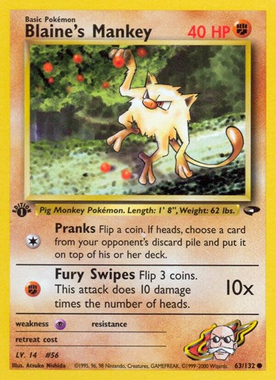 G2: Blaine's Mankey (1st Edition)