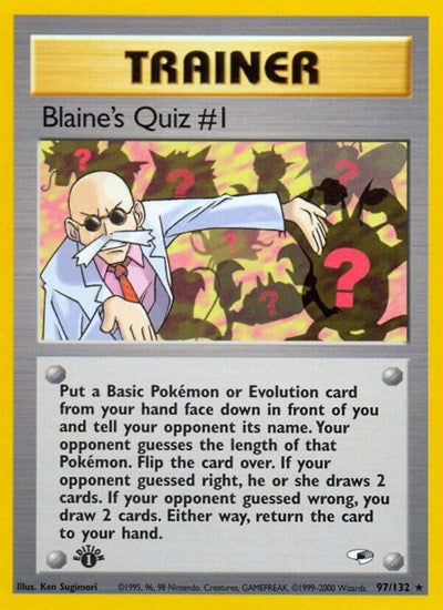 G1: Blaine's Quiz #1 (1st Edition)