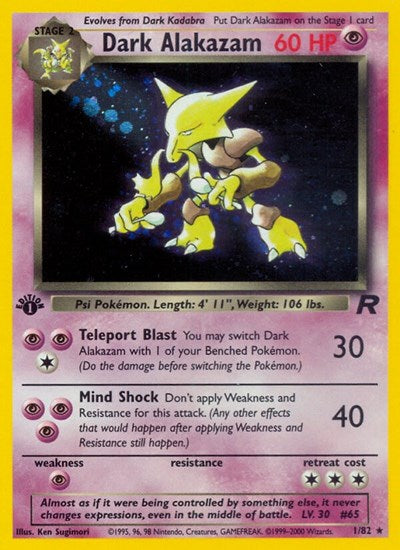 TR: Dark Alakazam (1) (1st Edition Holofoil)