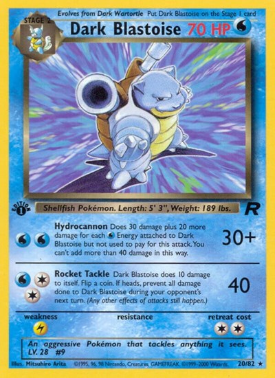 TR: Dark Blastoise (20) (1st Edition)
