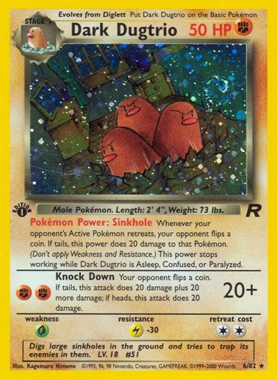 TR: Dark Dugtrio (6) (1st Edition Holofoil)