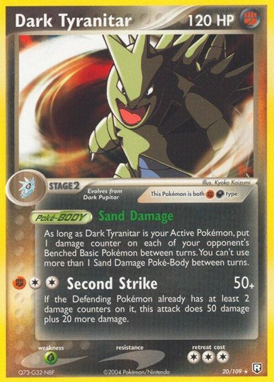 RR: Dark Tyranitar - 020/109 (Reverse Holofoil)