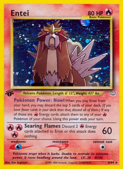 N3: Entei (6) (1st Edition Holofoil)