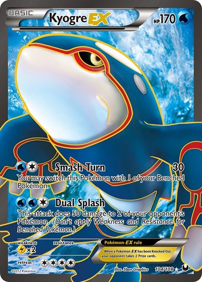 DEX: Kyogre EX (104 Full Art) (Holofoil)