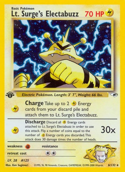 G1: Lt. Surge's Electabuzz (6) (1st Edition Holofoil)