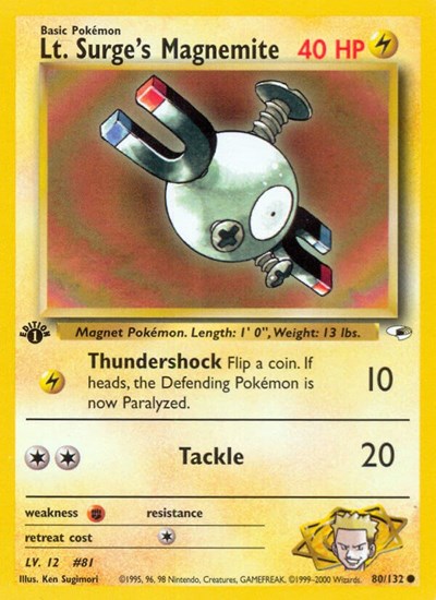 G1: Lt. Surge's Magnemite (80) (1st Edition)