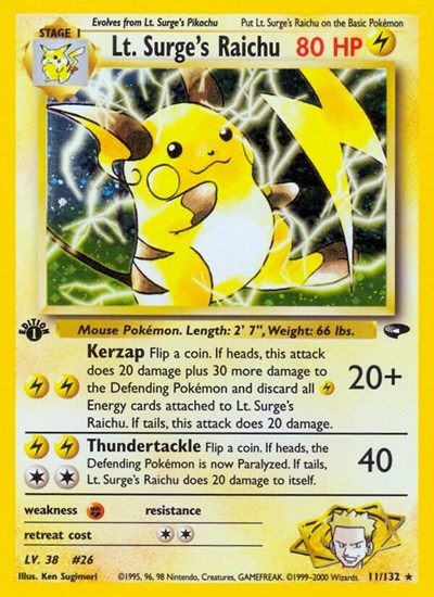 G2: Lt. Surge's Raichu (1st Edition Holofoil)