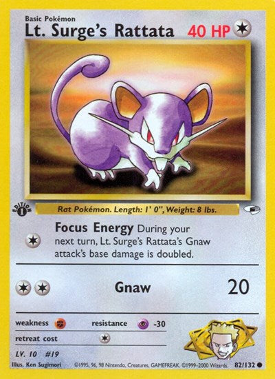G1: Lt. Surge's Rattata (1st Edition)