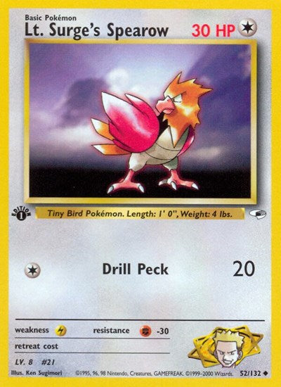 G1: Lt. Surge's Spearow (52) (1st Edition)