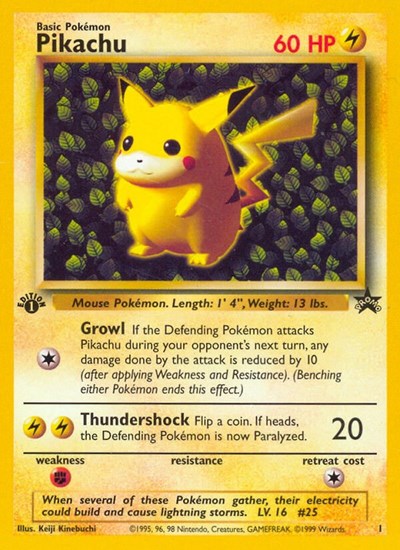 PR: Pikachu (1) (Misprint) (1st Edition)