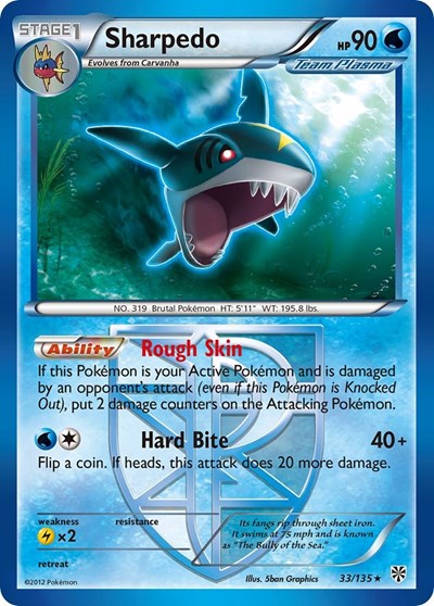 PLS: Sharpedo (Team Plasma) (Reverse Holofoil)