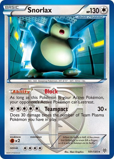 PLS: Snorlax (Team Plasma) (Reverse Holofoil)