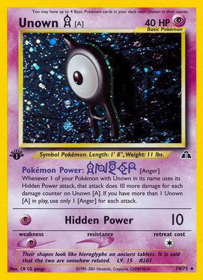 N2: Unown [A] (14) (1st Edition Holofoil)