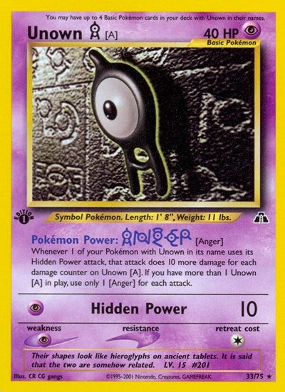 N2: Unown [A] (33) (1st Edition)