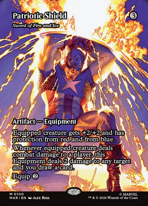 MAR: Patriotic Shield - Sword of Fire and Ice (Borderless) (Foil)