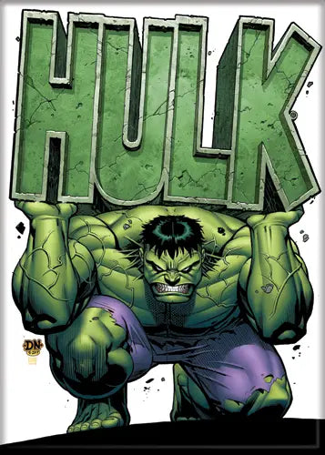 Marvel Comics Hulk Holding Name Magnet