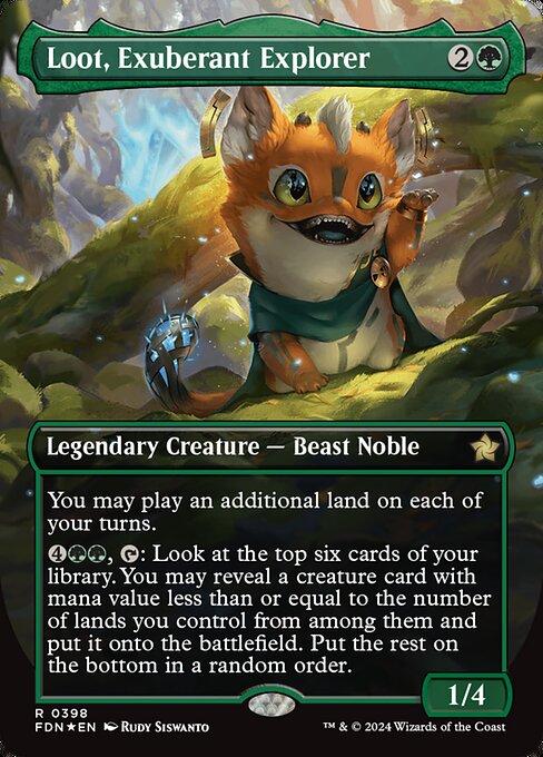 FDN: Loot, Exuberant Explorer (Borderless) (Mana Foil)