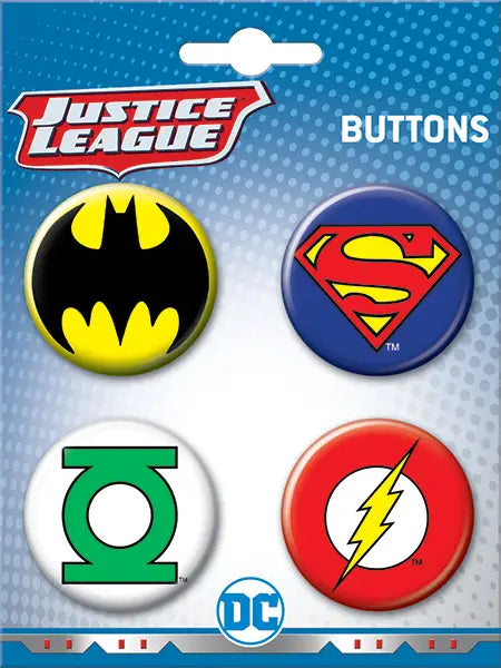 DC Comics Button Set # 3 Carded 4 Button Set