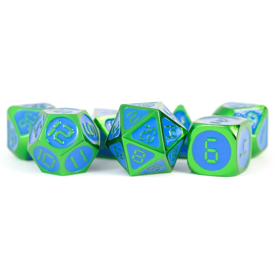 Metallic Dice Games Metal 16mm Polyhedral Dice Set
