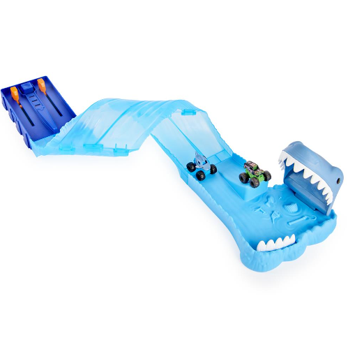 Monster Jam: Mini Megalodon Race and Chomp Playset with 2 Monster Jam Mini Truck