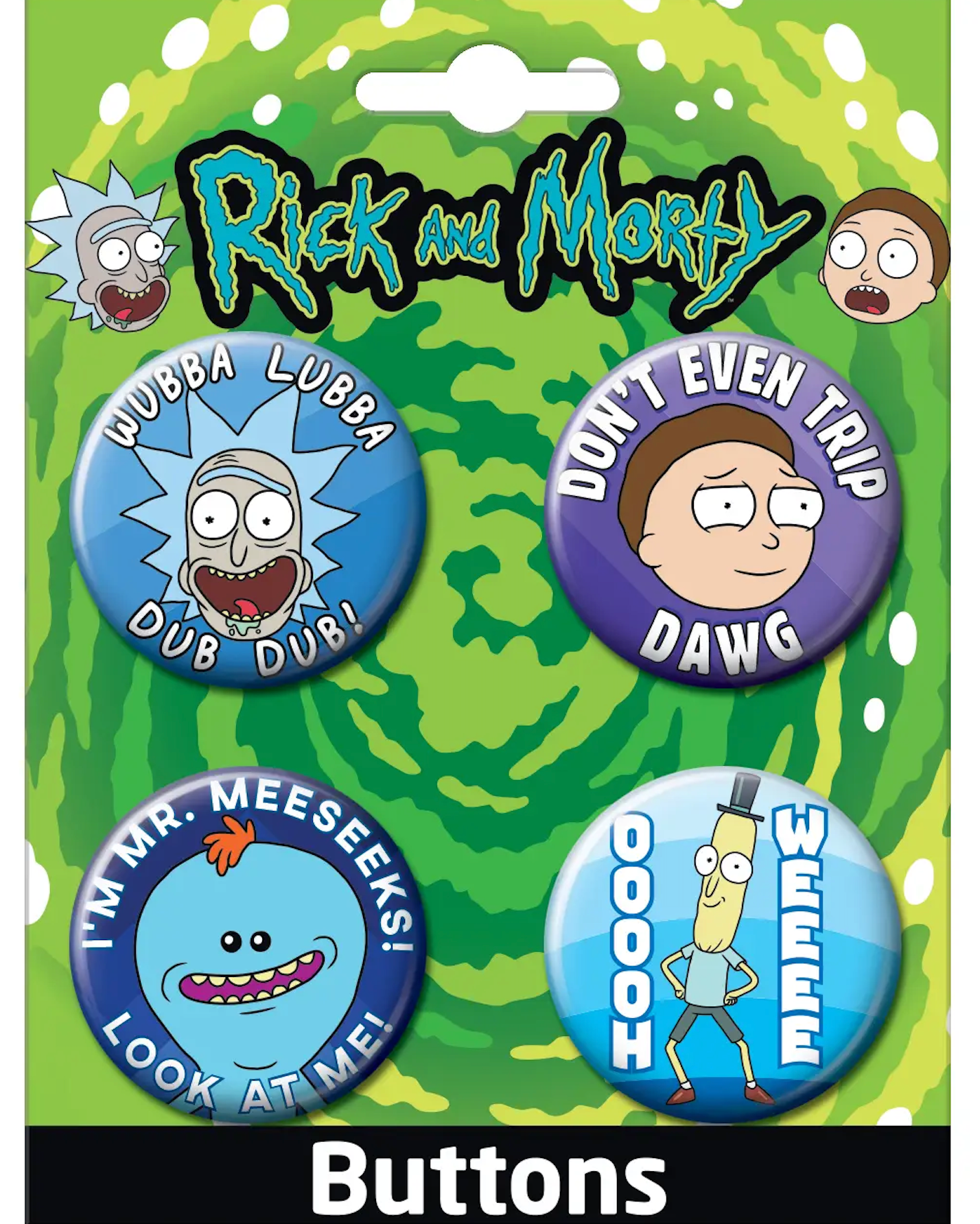 Rick and Morty: 4 Button Set