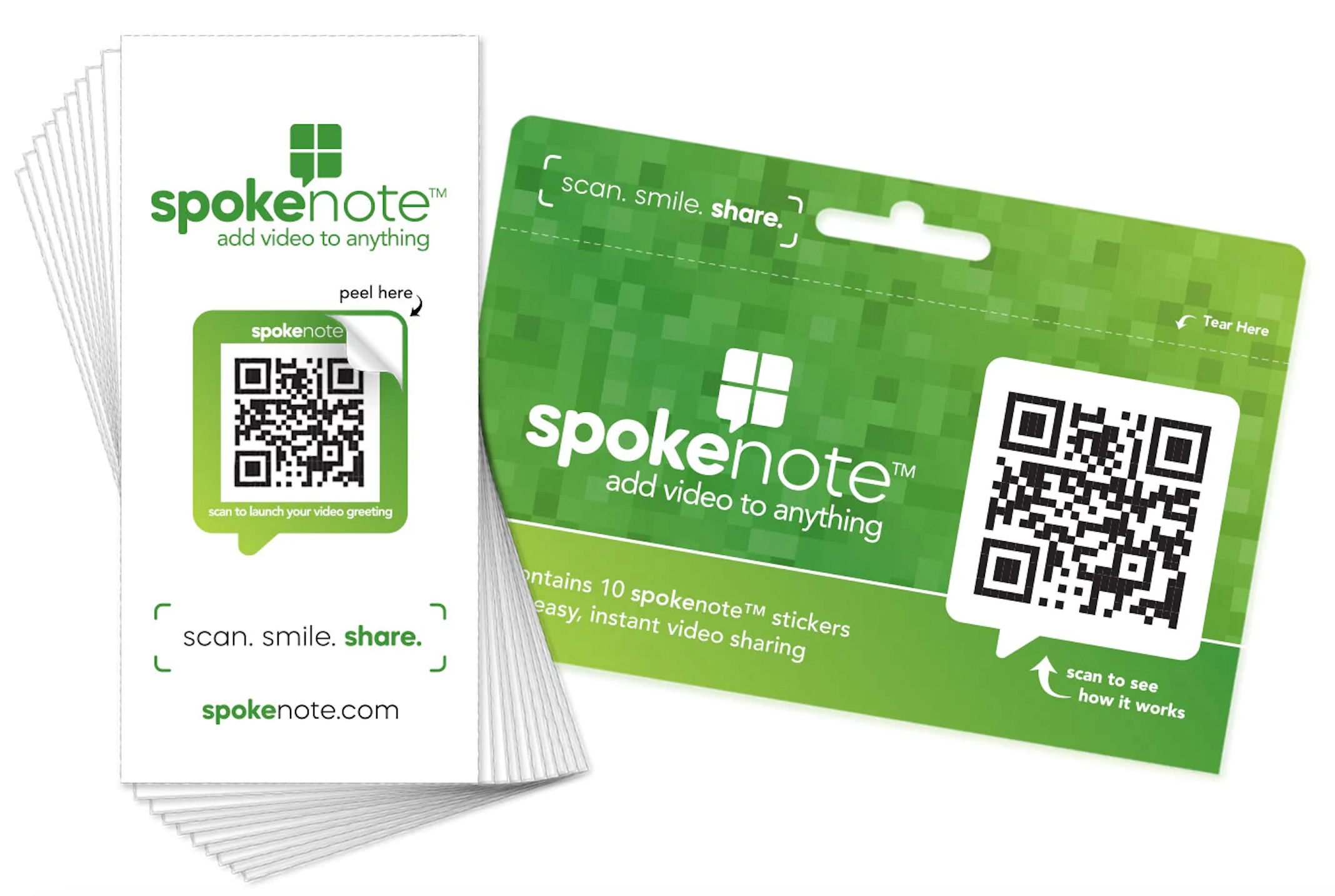 Spokenote Stickers, Green - 10 pack