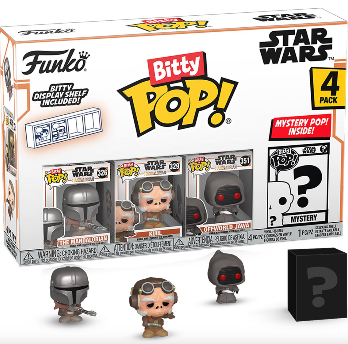 Star Wars: The Mandalorian - The Mandalorian w/ Pistol Funko Bitty Pop! Mini Figure 4 Pack