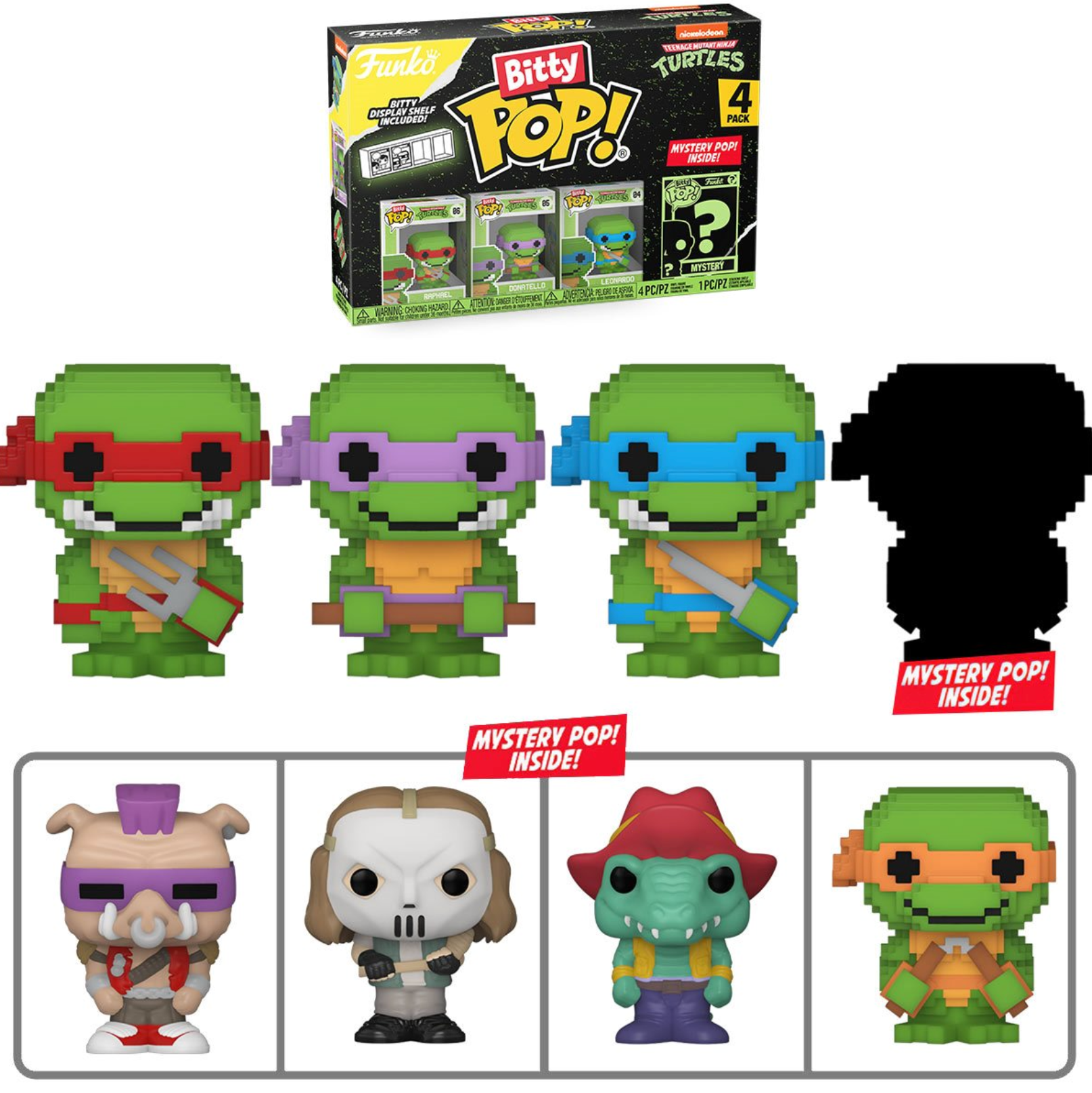 TMNT Comics 8-Bit Turtles Funko Bitty Pop! Mini-Figure 4-Pack