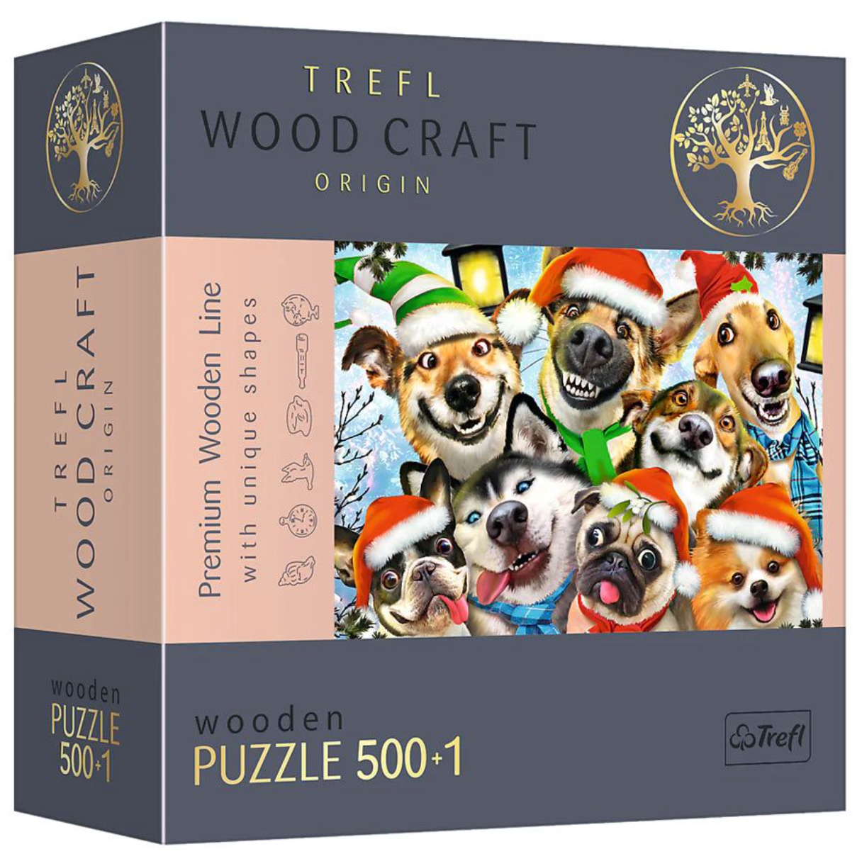 Festive Dogs (500 pc Wooden Puzzle)