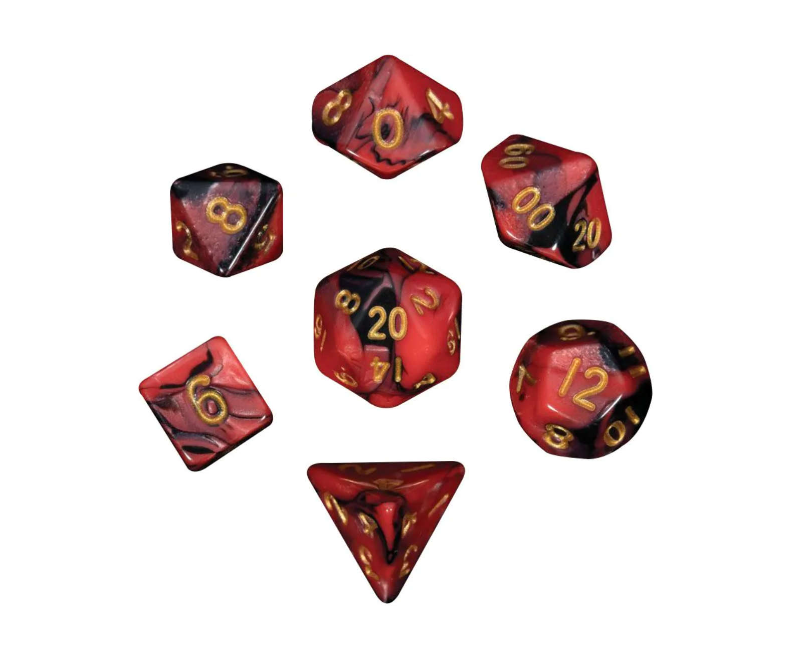 Metallic Dice Games 10mm Polyhedral Mini Dice Set